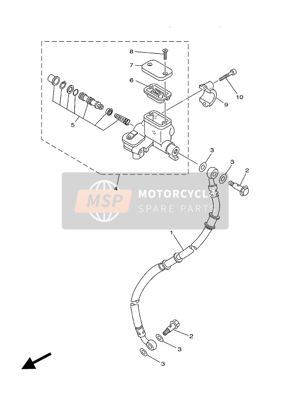 3YK258670000, Bracket, Master Cylinder, Yamaha, 2